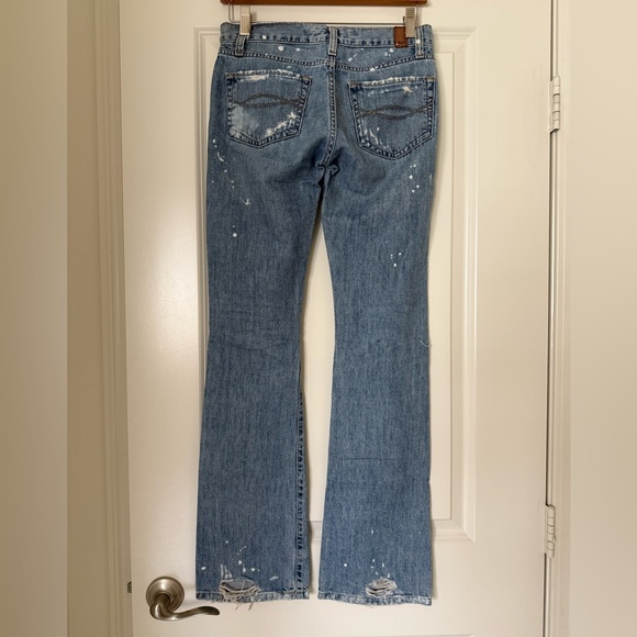 Abercrombie & Fitch Light Blue Distressed boot cut Jeans - Picture 2 of 3